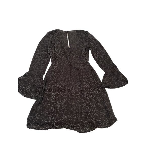 Charlotte Russe A-Line Polka Dot Dress Size S Black Flare Sleeve - Picture 5 of 6